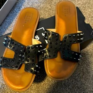 Black stud detail sandal